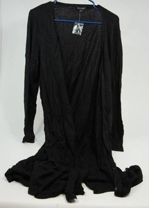 lot 52 image: Halston Long Sweater Cargi Black 2X NEW WITH EXTRA BUTTONS