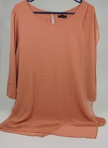 lot 65 image: H By Halston Salmon Blouse SZ 2X NEW WITH BUTTONS