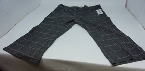 lot 88 image: BEND OVER Womans NWT Size 24w Wide Leg Capri Plaid Pant Elastic Banded Waist Grey Lavender