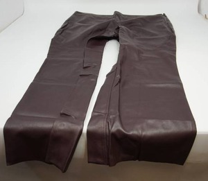 lot 94 image: G.I.L.I. Got it Love it Womans NWT Size 26WP Dusty Rose Eggplant Faux Leather Wide Leg Capri Pant Side Zipper