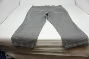 lot 115 image: Loft Plus Womans NWT Size 24 Plus Khaki Grey Button Zipper Stretch Belted Four Pocket Rolled Cuff Capri Pant