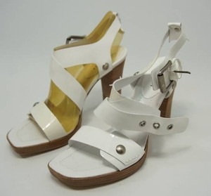 lot 148 image: Nine West White Strappy Heel Sandals Shoes NEW Womens Size 8M