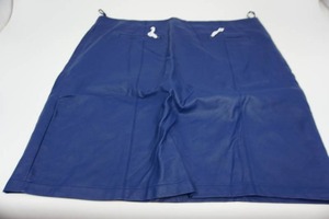 lot 122 image: Dennis By Dennis Basso Womans 22W Blue Faux Leather Zipper-Back Closure Double Front Zipper Pocket Skirt