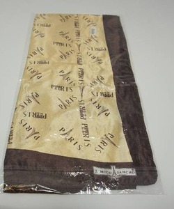 lot 131 image: J. Mico Sancho Satin Square Purse Scarf NWT Paris BrownTan