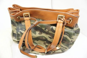 lot 140 image: G.I.L.I. Got It, Love It Authentic NWT Camo Army Khaki Canvas with Leather Trim HandbagTote Purse