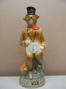 VINTAGE 1970s JAMES BEAM TOP HAT FOX DECANTER - COOL PIECE - SEE PICTURES