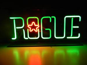 RARE - ROGUE ALES NEON LIGHT - FANTASTIC PIECE - WORKS - VERY NICE - APPROX 24 By 12 - SEE PICTURES