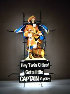RARE - CAPTAIN MORGAN HEY TWIN CITIES Got a little CAPTAIN in you NEON LIGHT - FANTASTIC PIECE - WORKS - VERY NICE - APPROX 20 By 30 - SEE PICTURES