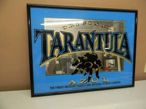 RARE - VINTAGE - ORIGINAL TARANTULA TEQUILA BAR SIGN  MIRROR - AWESOME PIECE - NICE - APPROX 25 By 19 - SEE PICTURES