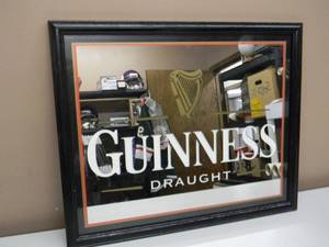 GUINNESS DRAUGHT 1759 BAR SIGN  MIRROR - AWESOME PIECE - NICE - APPROX 22 By 18 - SEE PICTURES