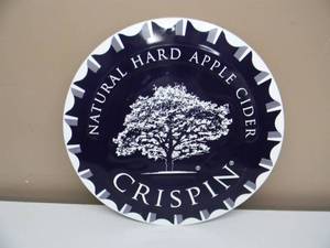 RARE - CRISPIN NATURAL HARD APPLE CIDER Tin Sign - COOL PIECE - NICE - APPROX 15.5 - SEE PICTURES