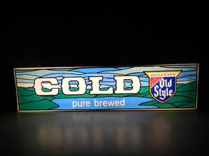 RARE - VINTAGE - OLD STYLE pure brewed COLD LIGHTED SIGN - WORKS - NICE - AWESOME PIECE - APPROX 37L By 10H By 5D - SEE PICTURES
