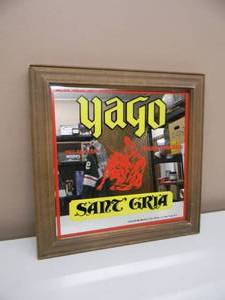 VINTAGE - yago SANT GRIA BULLFIGHTER BAR MIRROR  SIGN - NICE - AWESOME PIECE - APPROX 15 By 15 - SEE PICTURES