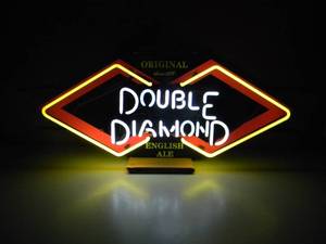 NEW OLD STOCK - DOUBLE DIAMOND ORIGINAL ENGLISH ALE SINCE 1876 NEON LIGHT - GREAT PIECE - WORKS - NICE - APPROX 32 By 13 - SEE PICTURES