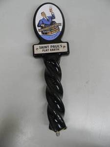 RARE - SAINT PAULS FLAT EARTH BEER TAP HANDLE, SAINT PAUL, MN - AWESOME PIECE - NICE - APPROX 11 - SEE PICTURES