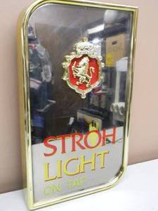 VINTAGE STROHS LIGHT ON TAP MOTION STARBURST LIGHTED BAR SIGN - NICE - WORKS - FANTASTIC PIECE - APPROX 12 By 20 - SEE PICTURES