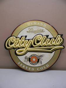 RARE - Schmidts City Club Embossed Tin Sign - FANTASTIC PIECE - APPROX 24 By 22 - SEE PICTURES