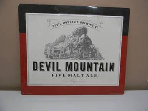 RARE - DEVIL MOUNTAIN FIVE MALT ALE Tin Sign - FANTASTIC PIECE - APPROX 24 By 20 - SEE PICTURES