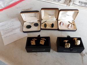lot 37 image: 3-Pair Destino & 2-Pair Pronto-Uomo Cuff Links