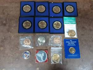lot 46 image: Large Lot Of Gold & Silver Layered Commemorative Coins