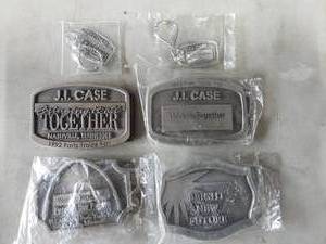 lot 55 image: 4-Case Belt Buckles, 2-Key Fobs-1992, 1993, 1994, 1995