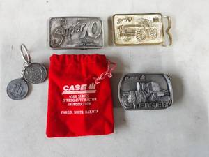 lot 66 image: 3-Case IH Belt Buckles & 1-Key Fob