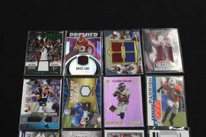 lot 79 image: Football Card Relic Lot  12 Relic Cards