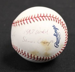 lot 14 image: Don Baylor Sweet Spot Autograph Baseball w 1987 World Series Champ Inscription  No COA