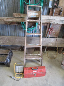 lot 62 image: Ladder, Tool Box, Light