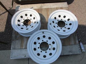 lot 27 image: (3) 8 Hole Trailer Wheels