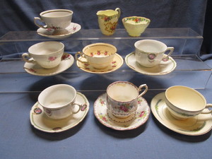lot 63 image: Bone China Tea Cups, Cream & Sugar