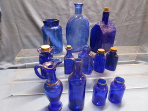 lot 89 image: Cobalt Bottles