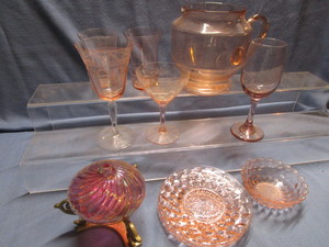 lot 135 image: Pink Glassware
