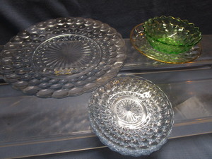lot 148 image: Blue Bubble Glass, Green Bowl