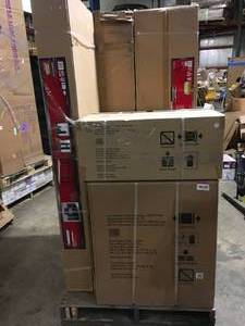 Pallet with Husky 8-Piece Ready-to-Assemble Steel Garage Storage System in Black (145 in. W x 98 in. H x 24 in. D) Customer Returns See Pictures