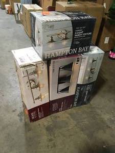 Lot of assorted Bathroom Vanity Lights various models and conditions customer returns see pictures