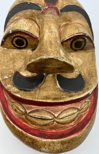 Balinese Hindu Wooden Carved Mans Face Mask