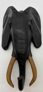 Rare Native African Tribal Elephant Ebony Wood Wall Hanging