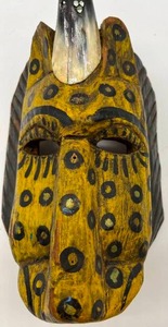 Vintage Guatemalan Jaguar Mask With Horn