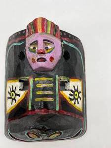 Hand Carved & Hand Painted Wood Tribal Mask