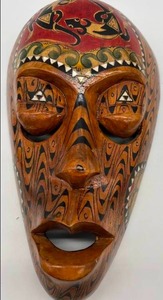 Indonesian Wood Tribal Wall Mask Replica