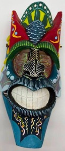 Devils Boruca Wood Carved Mask Hand Painted