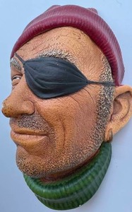 Vintage Bossons Chalkware THE SMUGGLER Face Wall Decor