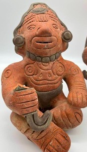Vintage Aztec Mayan Clay Terra Cotta Figurines Mexican Warriors LARGE