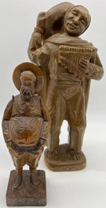 Vintage OURO Artesania Carved Wooden Manly Figures