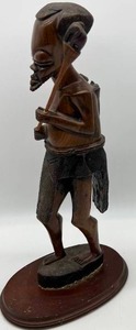 Vintage African Folk Art Carved Wood Tribal Warrior