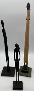 Vintage Malawi Wood Sculpture Hand Carved Ebony Wood Figurines