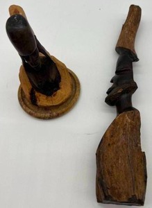 Vintage African Ebony Wood Carved Figures from the Zambia Region