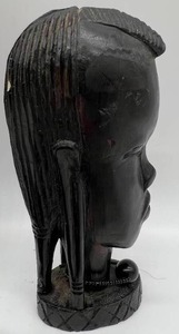 Lot of 3 Unique African Tribal Wood Head Carvings Ebony Bust