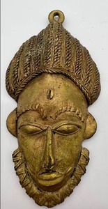 Vintage Ethnic Brass Face Pendant Wax Casting
